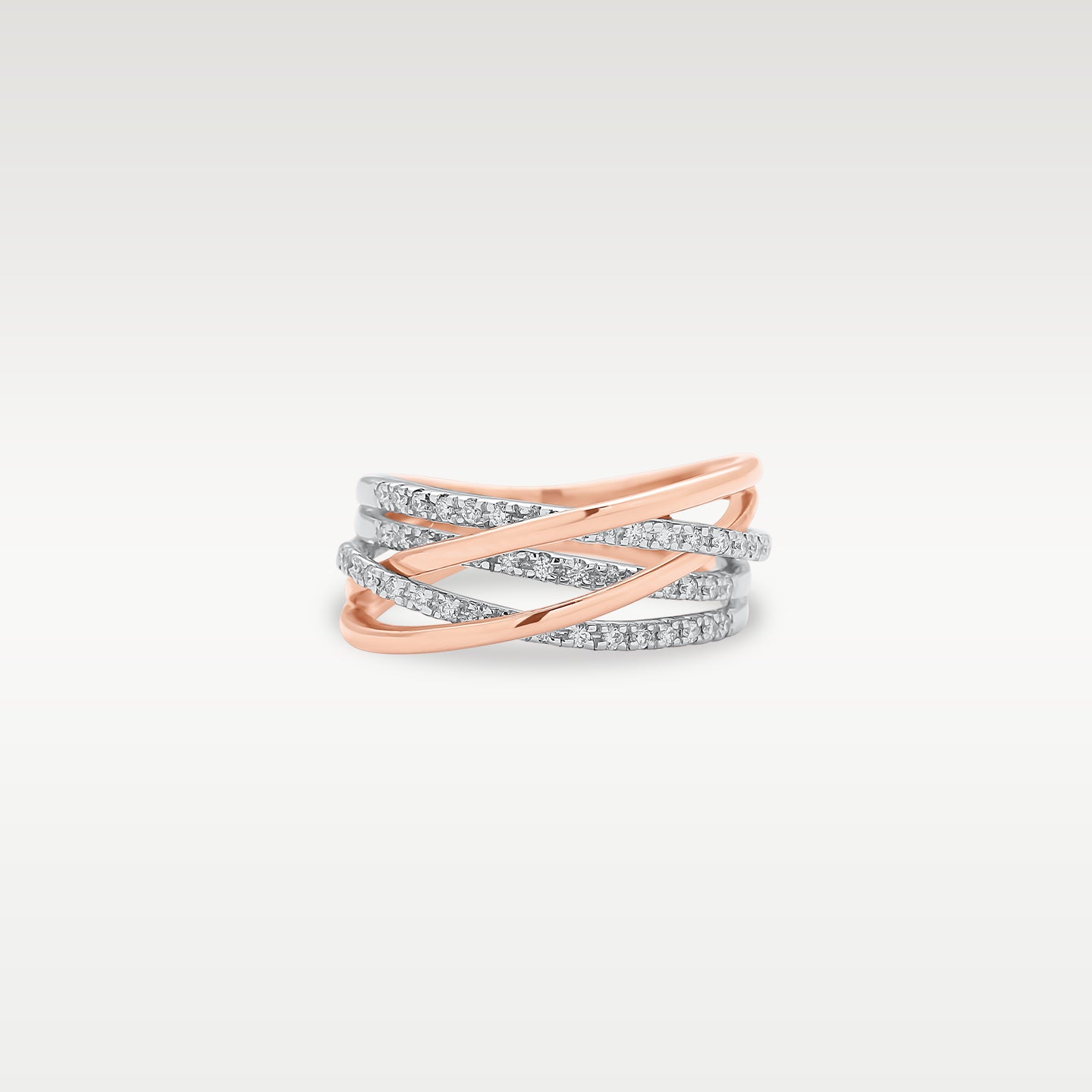 14K Rose Gold Twisted Diamond Ring | Noah's Fine Watches & Jewelry Texas
