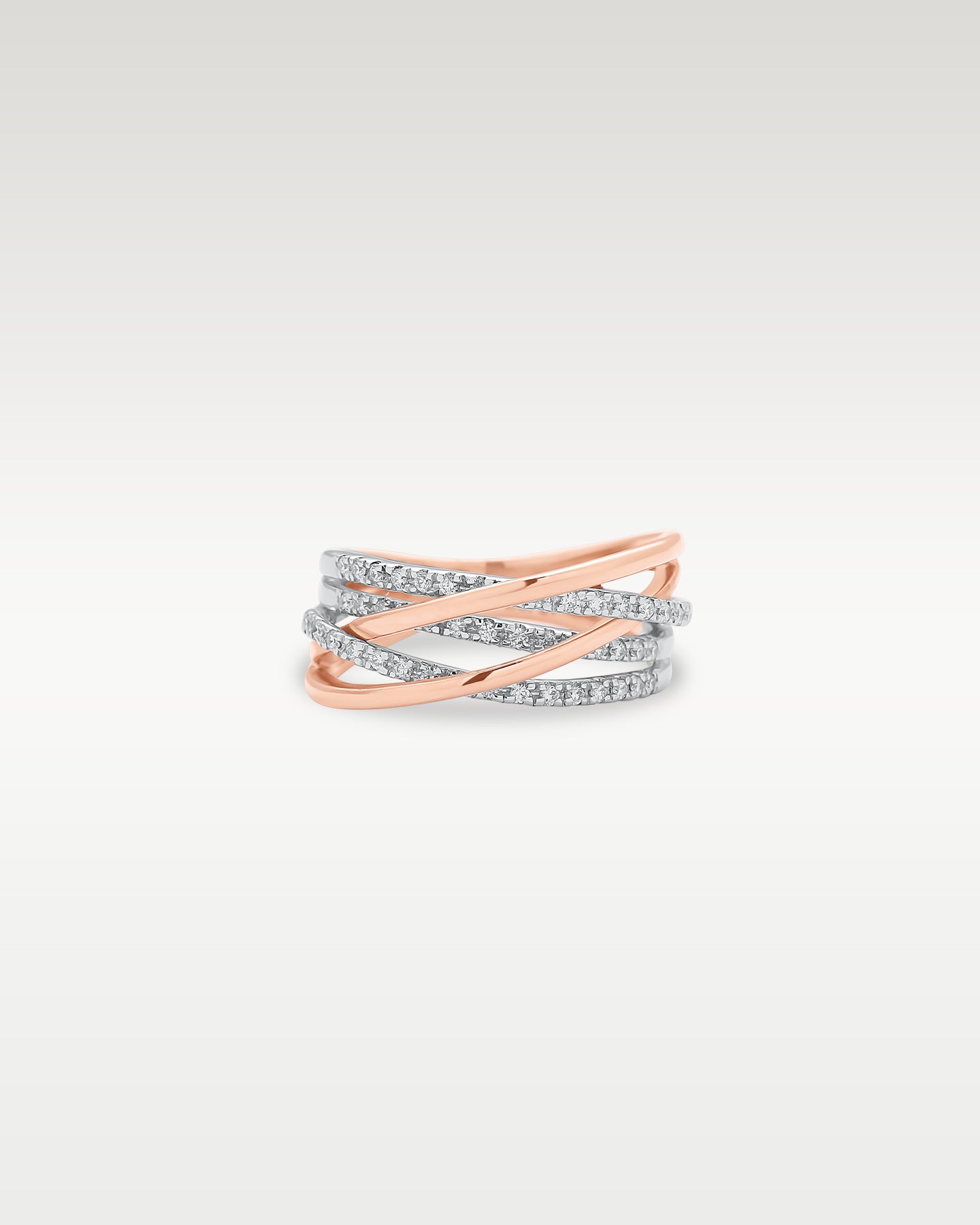 14K Rose Gold Twisted Diamond Ring | Noah's Fine Watches & Jewelry Texas