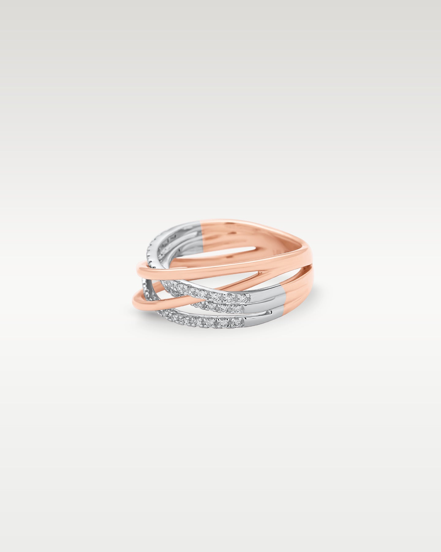 14K Rose Gold Twisted Diamond Ring | Noah's Fine Watches & Jewelry Texas