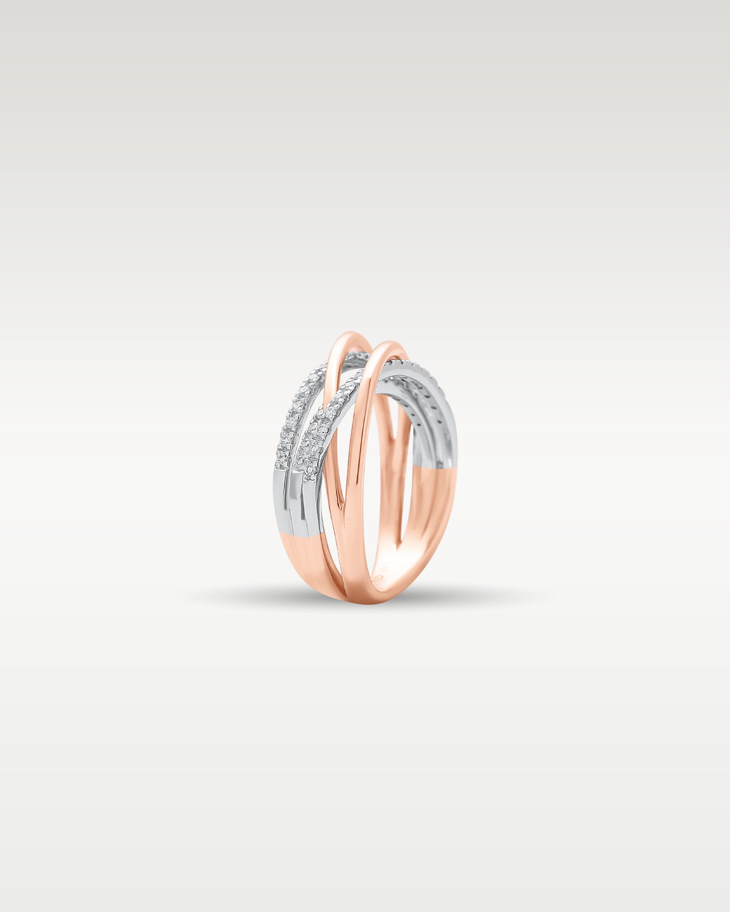 14K Rose Gold Twisted Diamond Ring | Noah's Fine Watches & Jewelry Texas