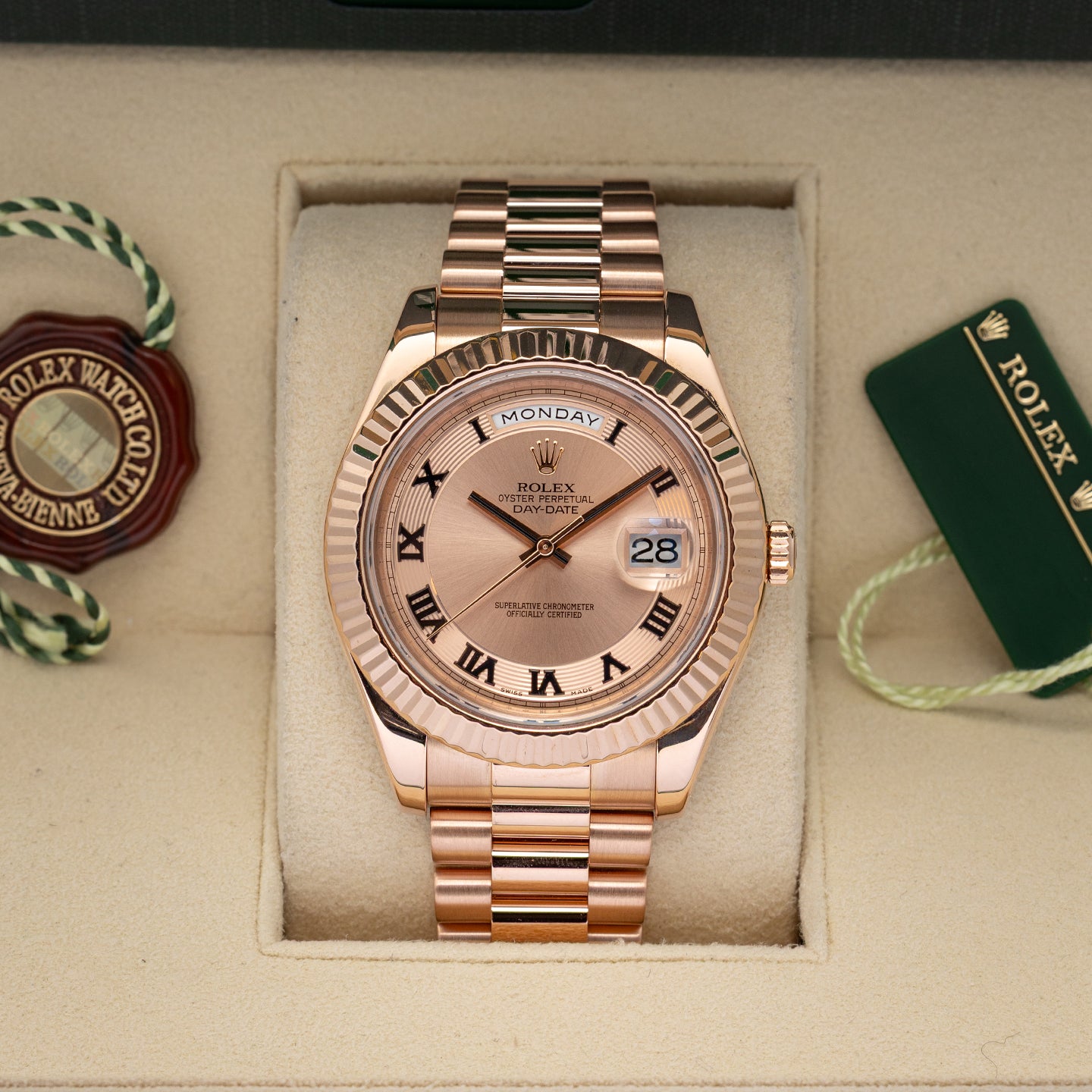 Rose Gold Rolex Day-Date II 218235 | Noah's Fine Watches and Jewelry