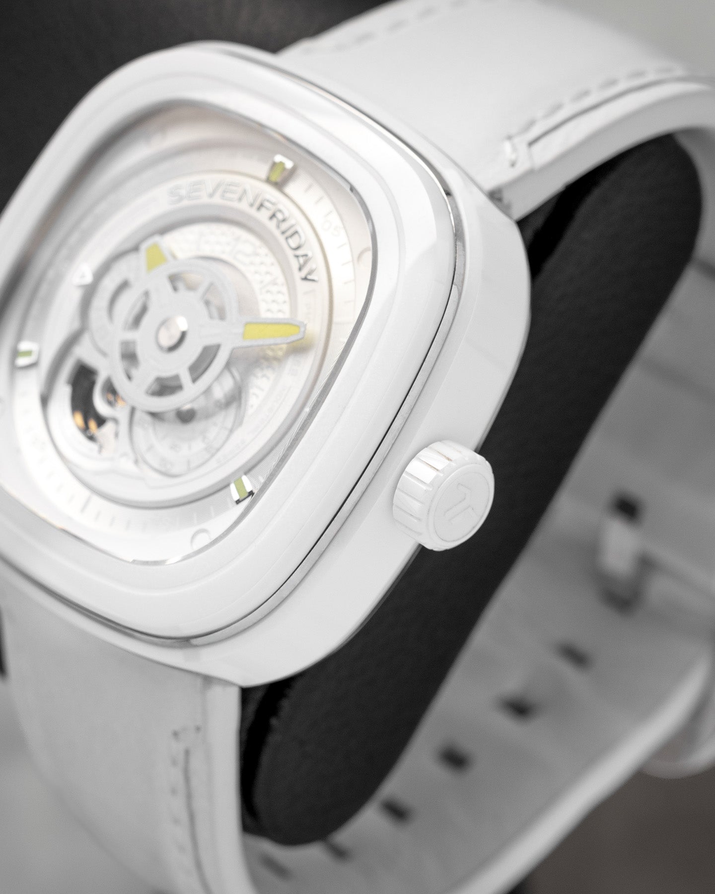 White Ceramic SEVEN FRIDAY P1C/04 CAIPI Watch | Noah's Fine Watches and Jewelry Dallas