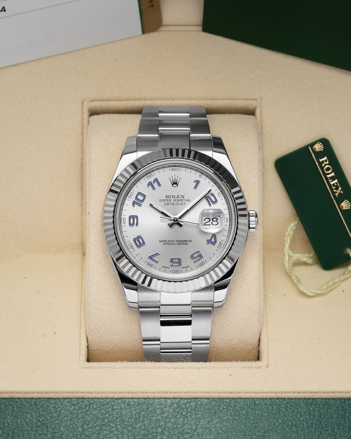 Rolex Datejust II Silver Arabic 116334 – Noah's Fine Watches & Jewelry