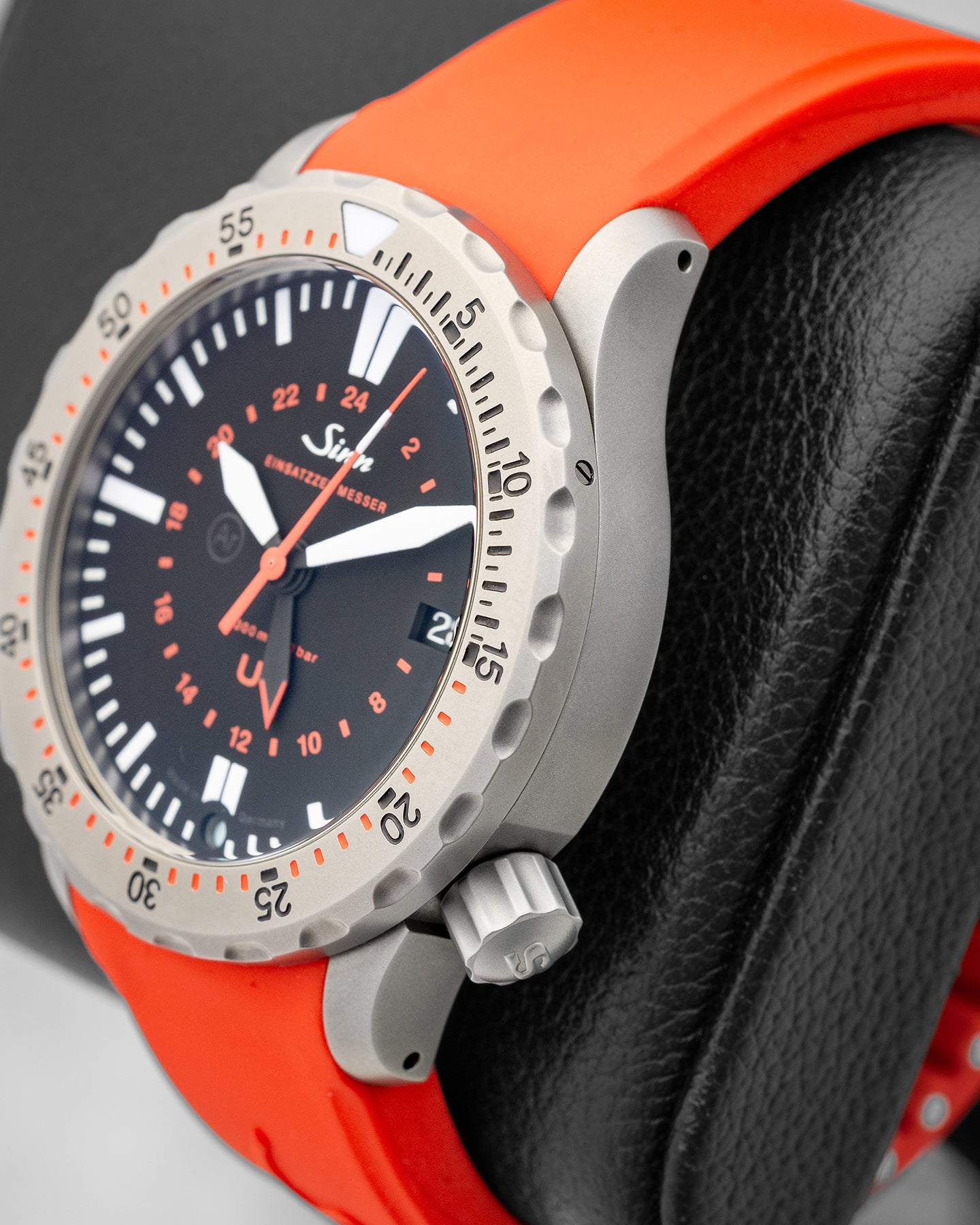 Steel Black Sinn U2 EZM 5 Orange Strap Watch | Noah's Fine Watches and Jewelry Dallas