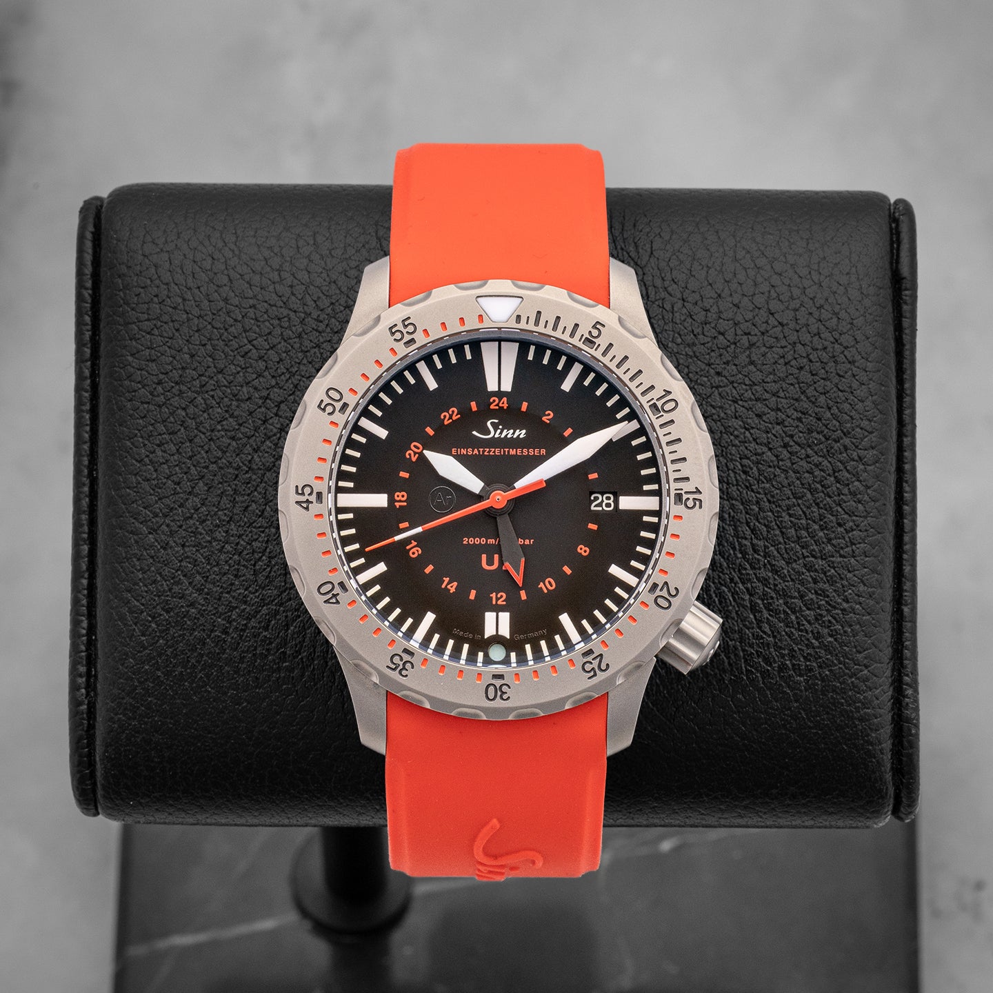 Steel Black Sinn U2 EZM 5 Orange Strap Watch | Noah's Fine Watches and Jewelry Dallas