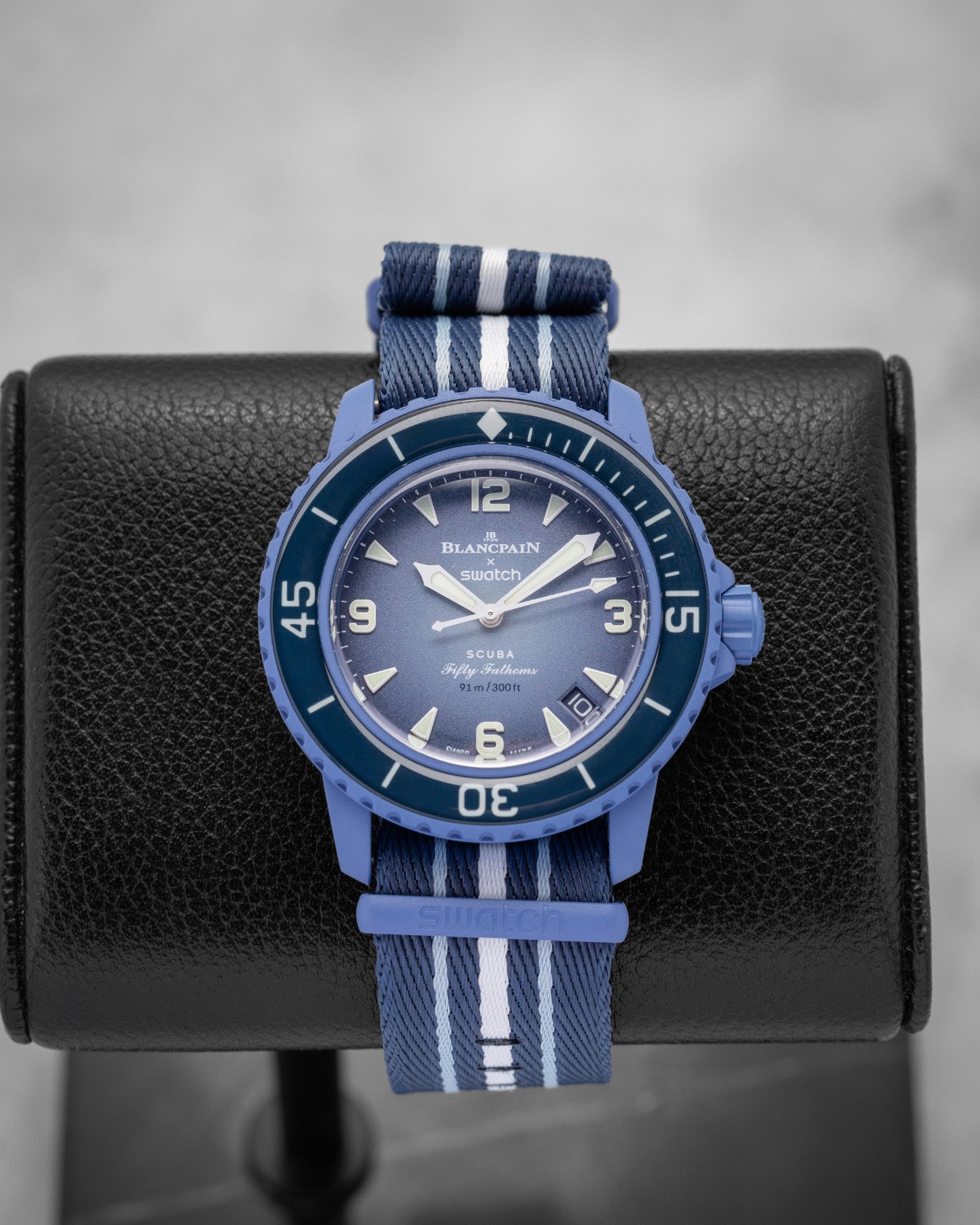 Swatch x Blancpain Bioceramic Scuba Fifty Fathoms S035A100 Watch | Noah's Fine Watches