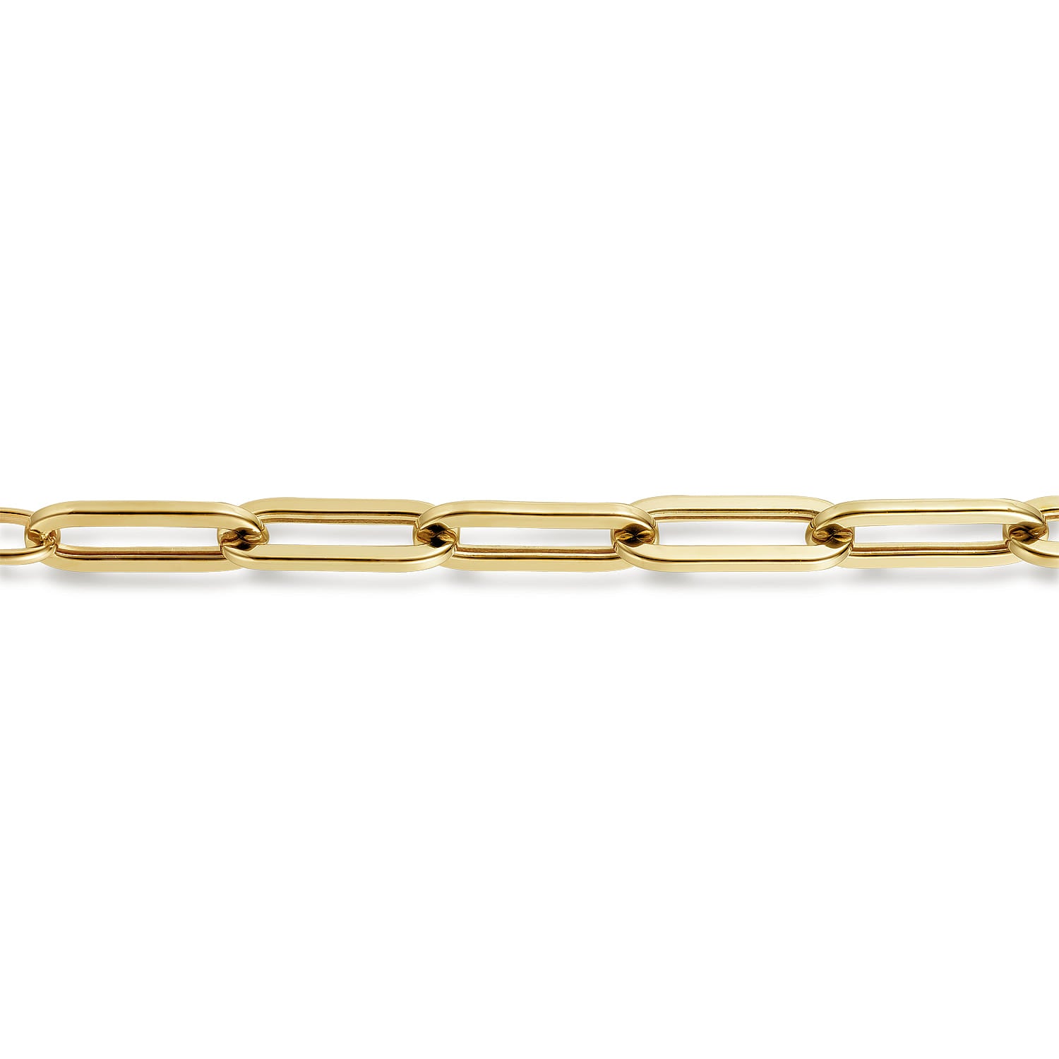 Paperclip Bracelet Chain 14K Yellow Gold 7inch