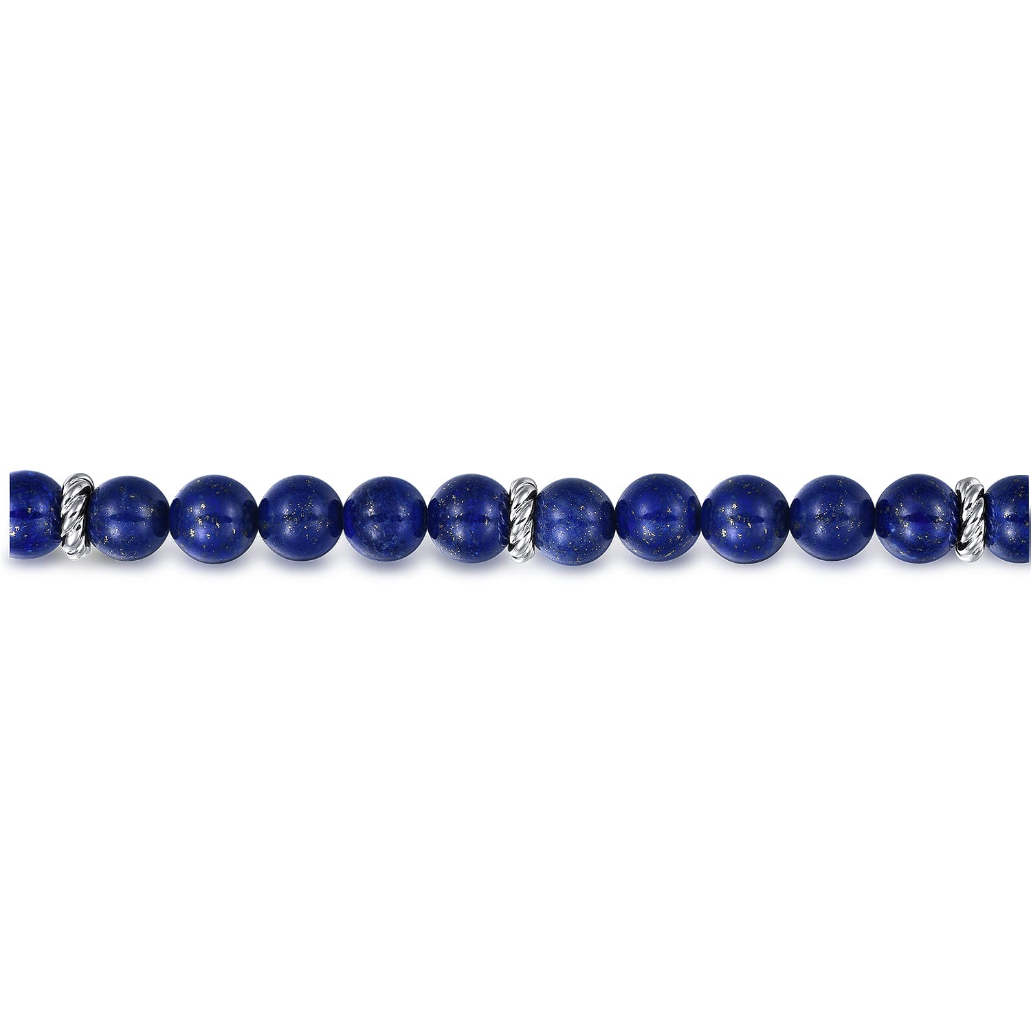 Sterling Silver and 8mm Lapis Beaded Bracelet