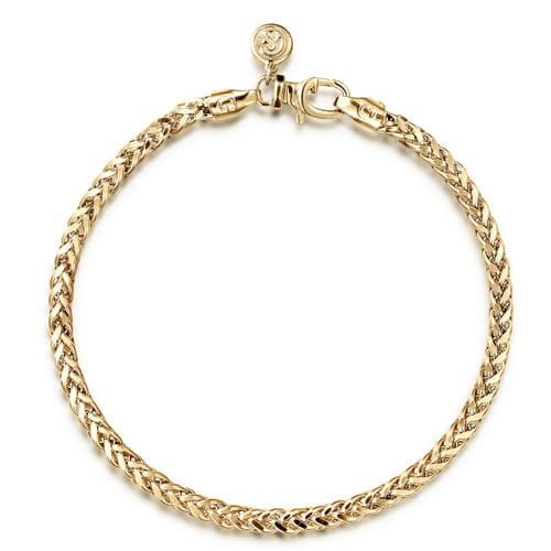 14K Yellow Gold Wheat Chain Bracelet
