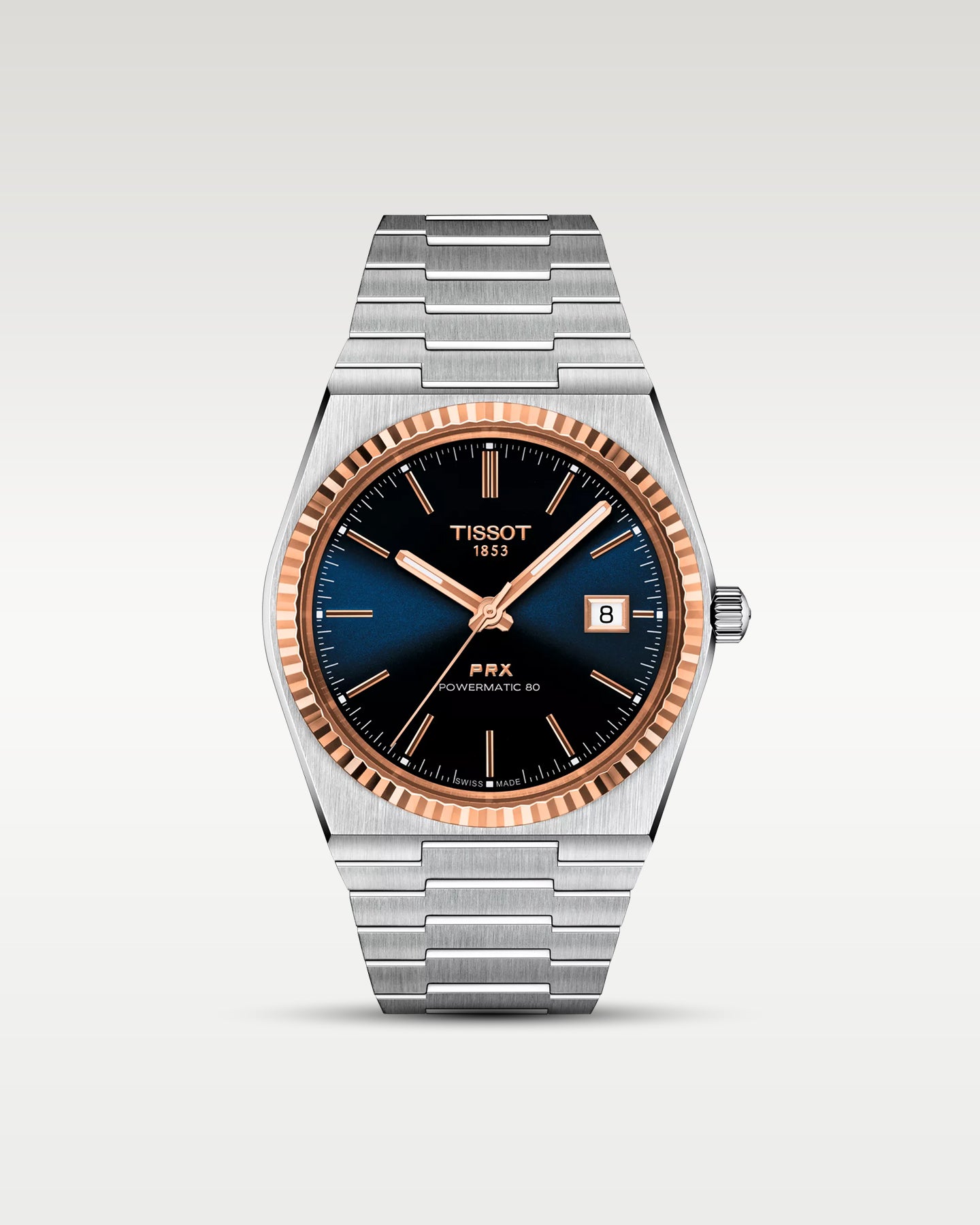 PRX Powermatic T9314074104100 Steel Rose Gold Tissot Watch | Noah's Fine Watches