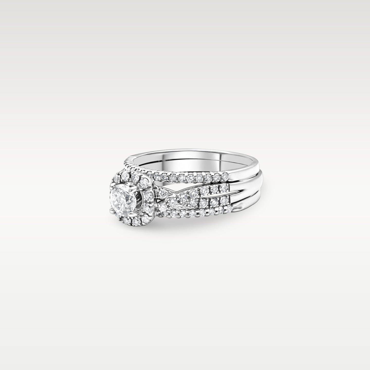 Split Shank Round Halo Diamond Engagement Ring | Noah’s Fine Jewelry Dallas