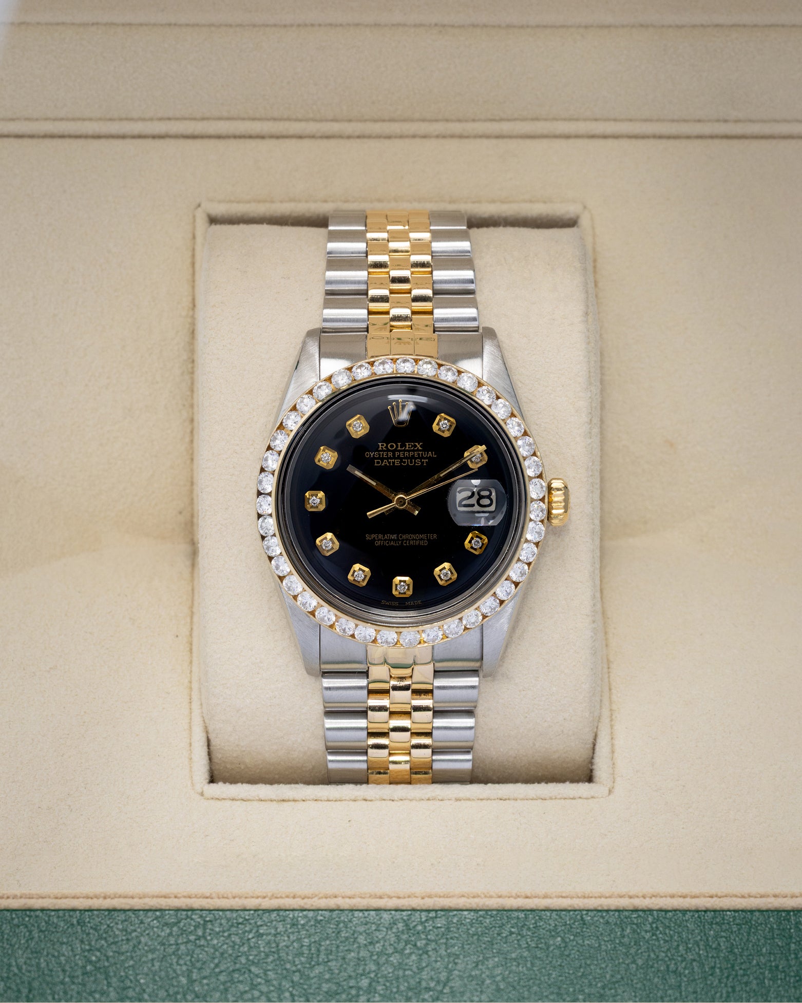 AM Diamond Bezel Rolex Datejust 1601 | Noah's Fine Watches & Jewelry TX