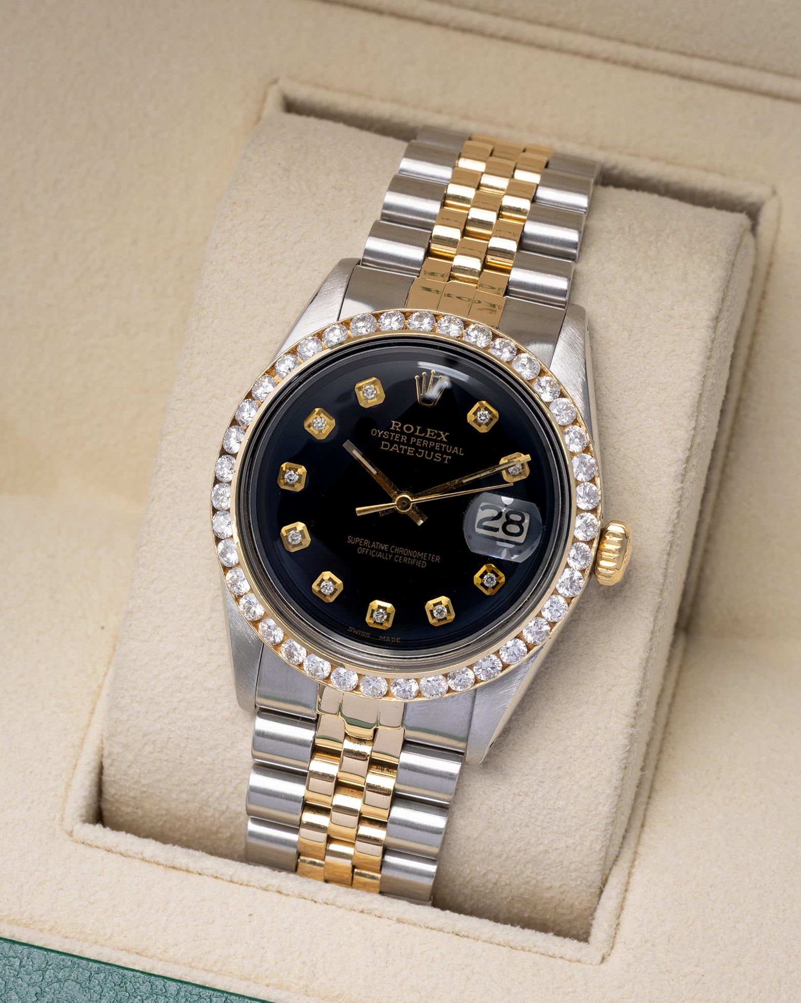 AM Diamond Bezel Rolex Datejust 1601 | Noah's Fine Watches & Jewelry TX