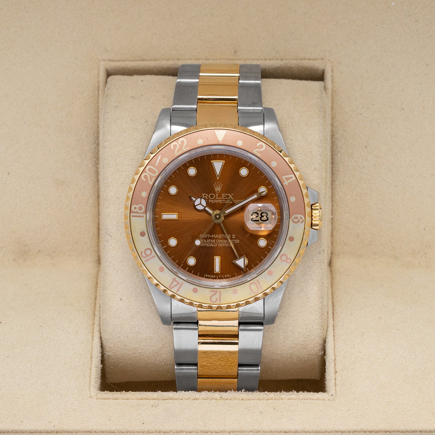 Rootbeer Rolex GMT-Master II 16713 | Noah's Fine Watches & Jewelry DFW