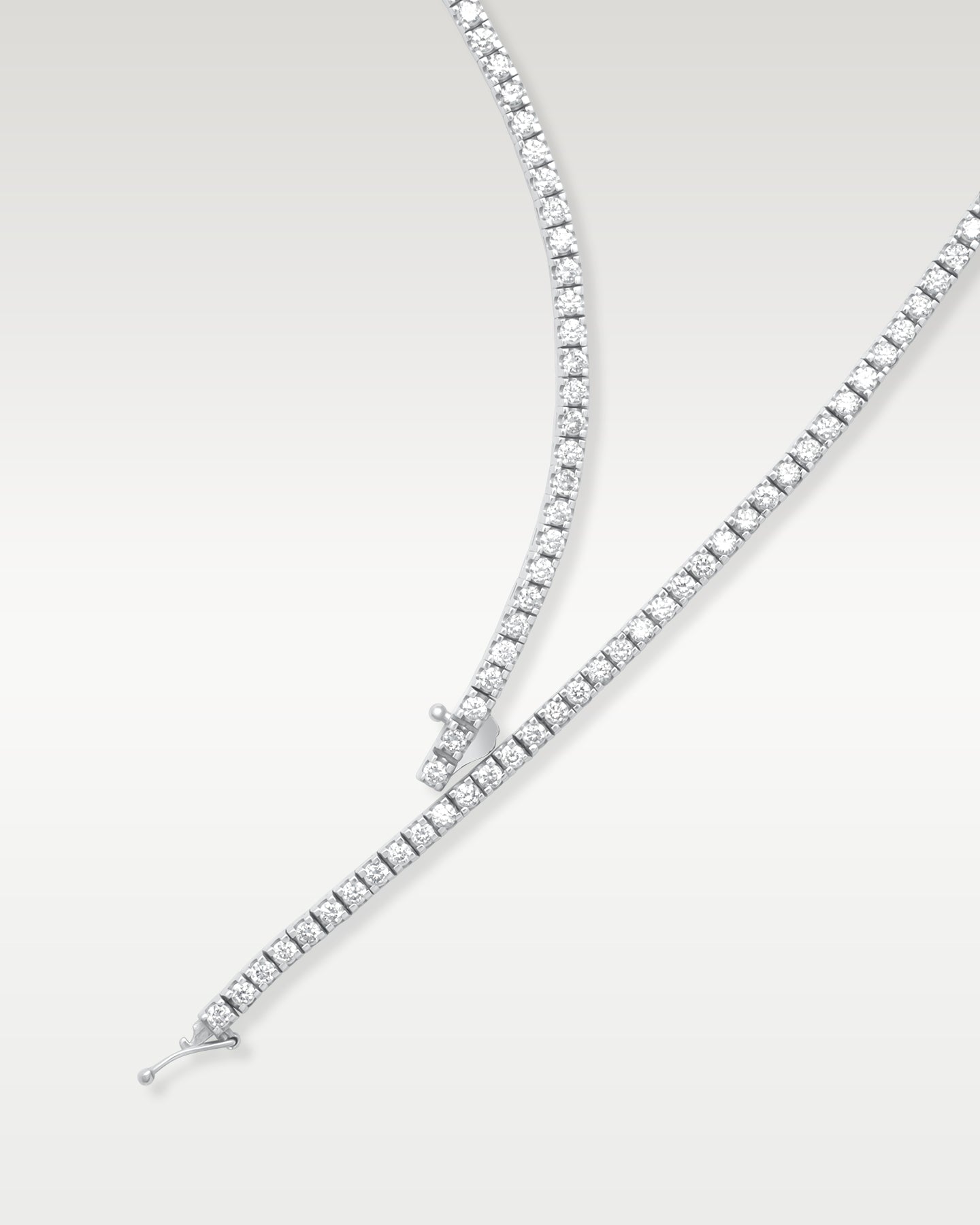 White Gold 10.45ct Diamond Tennis Necklace | Noah's Fine Jewelry Dallas