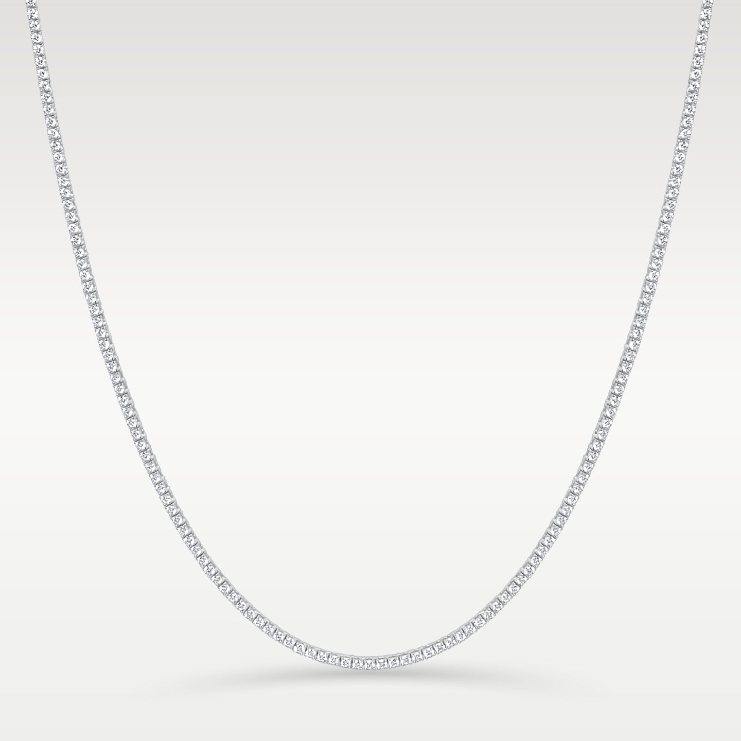 14k White Gold 5.26ct Diamond Tennis Necklace | Noah's Fine Jewelry Dallas