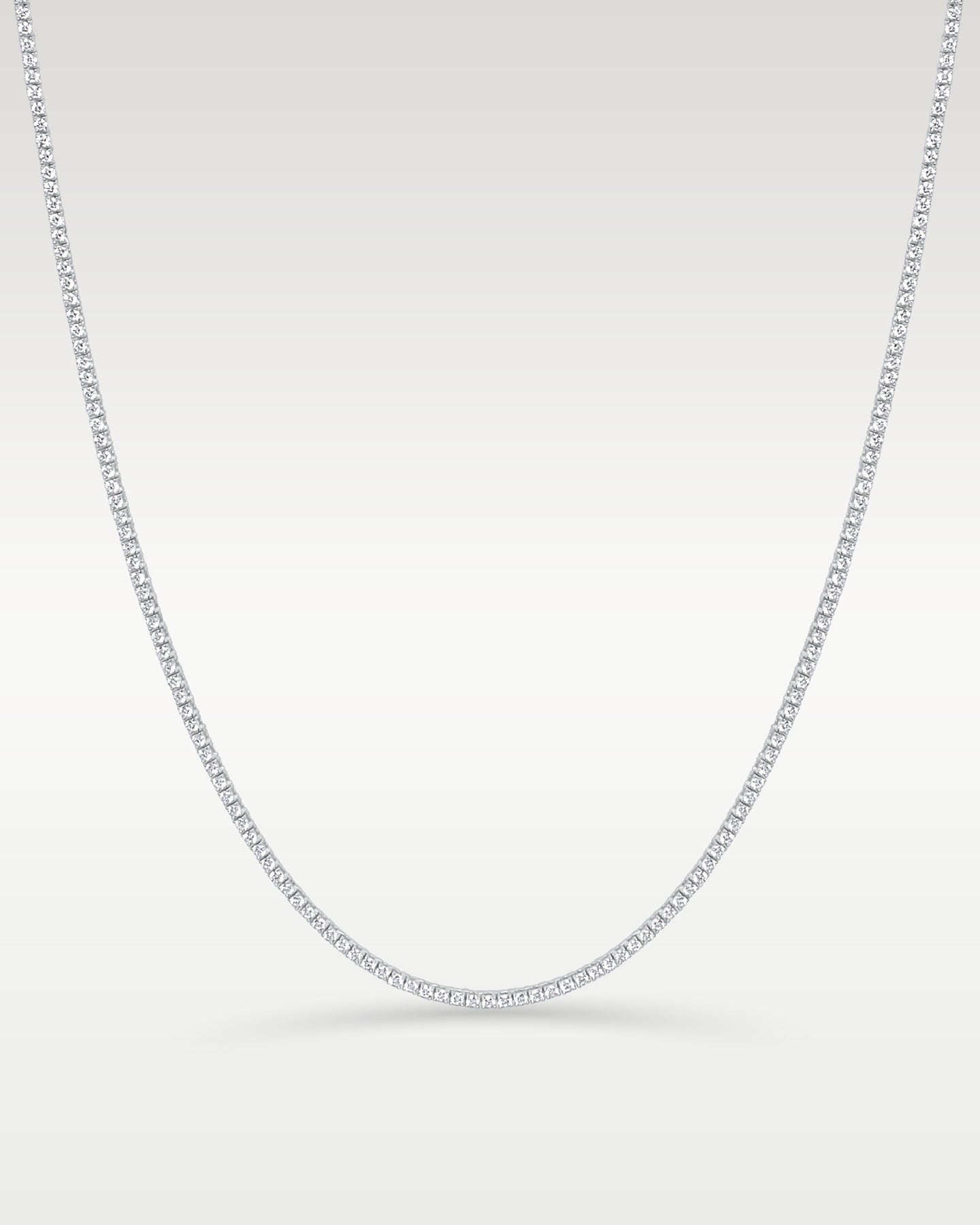 14k White Gold 5.26ct Diamond Tennis Necklace | Noah's Fine Jewelry Dallas