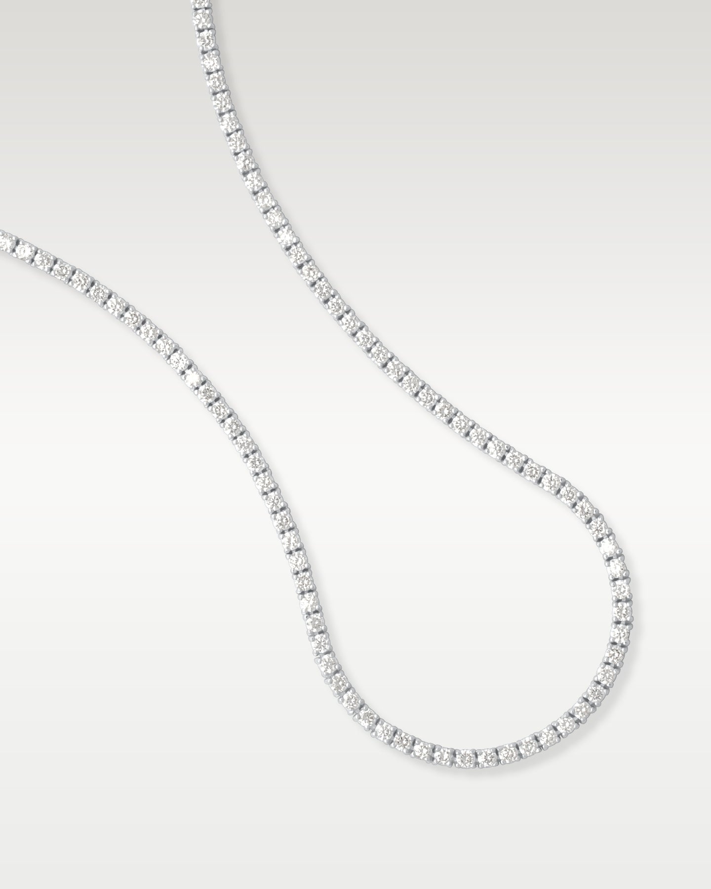 14k White Gold 6.03ct Diamond Tennis Necklace | Noah's Fine Jewelry Dallas