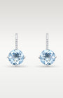 14K White Gold Aquamarine & Diamond Drop Earrings | Noah's Fine Jewelry Dallas, Texas