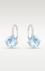 14K White Gold Aquamarine & Diamond Drop Earrings | Noah's Fine Jewelry Dallas, Texas