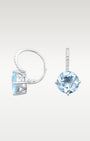 14K White Gold Aquamarine & Diamond Drop Earrings | Noah's Fine Jewelry Dallas, Texas