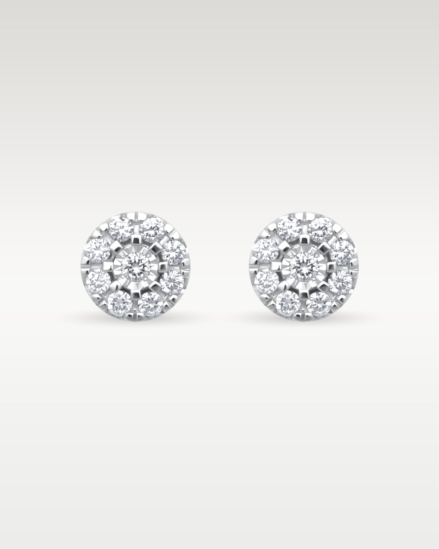 White Gold 0.25CT Diamond Cluster Studs | Noah's Fine Jewelry Frisco, Texas