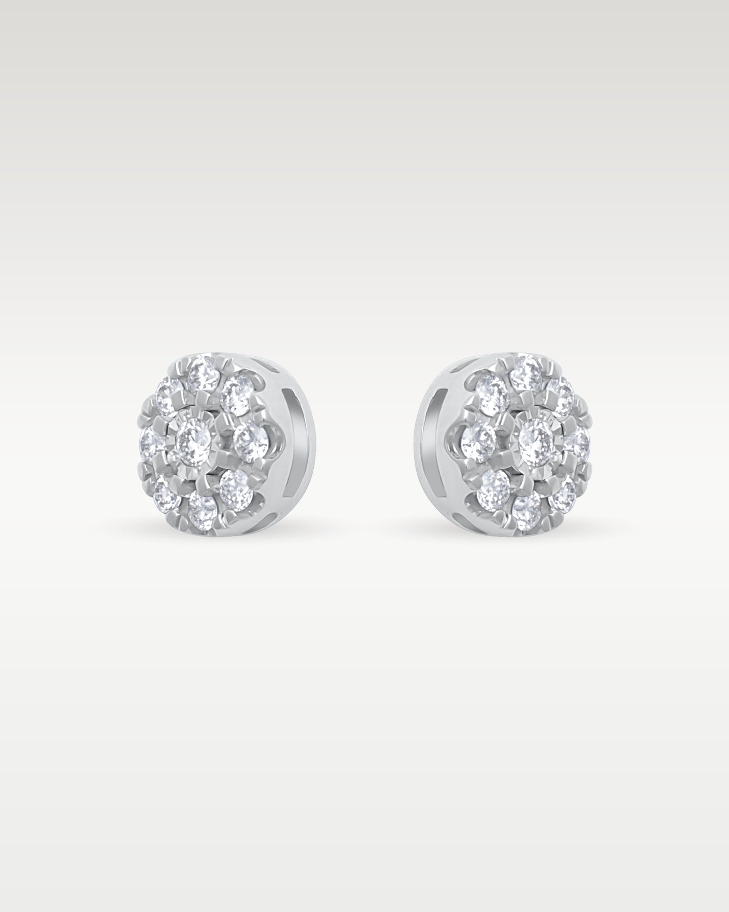 White Gold 0.25CT Diamond Cluster Studs | Noah's Fine Jewelry Frisco, Texas