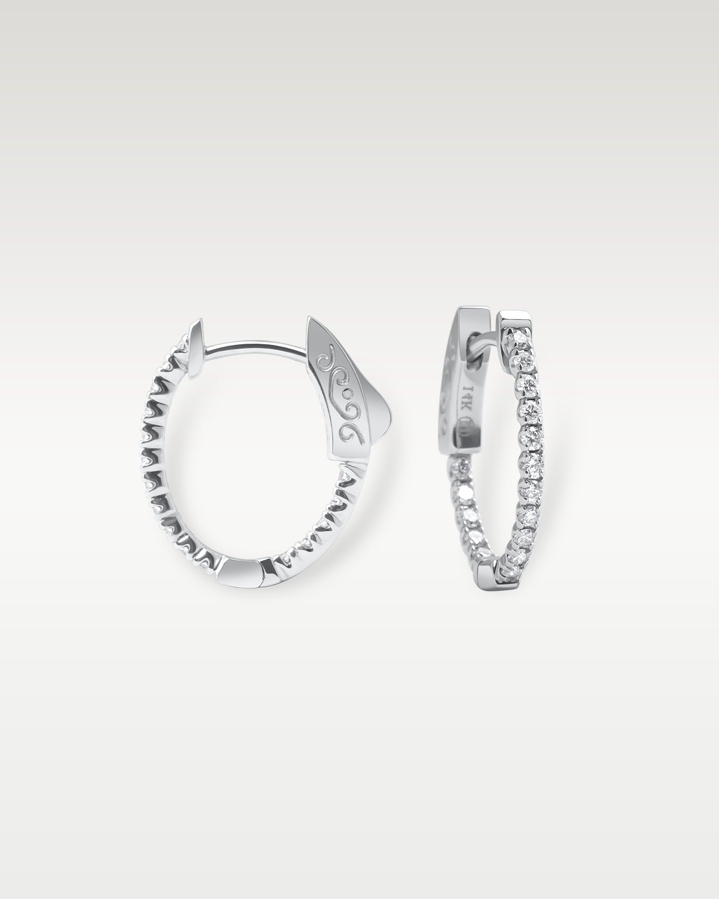 White Gold Diamond Hoop Earrings | Noah's Fine Jewelry Dallas