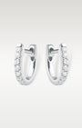 White Gold Diamond Huggie Hoop Earrings | Noah's Fine Jewelry Dallas