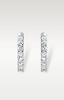 White Gold Diamond Huggie Hoop Earrings | Noah's Fine Jewelry Dallas