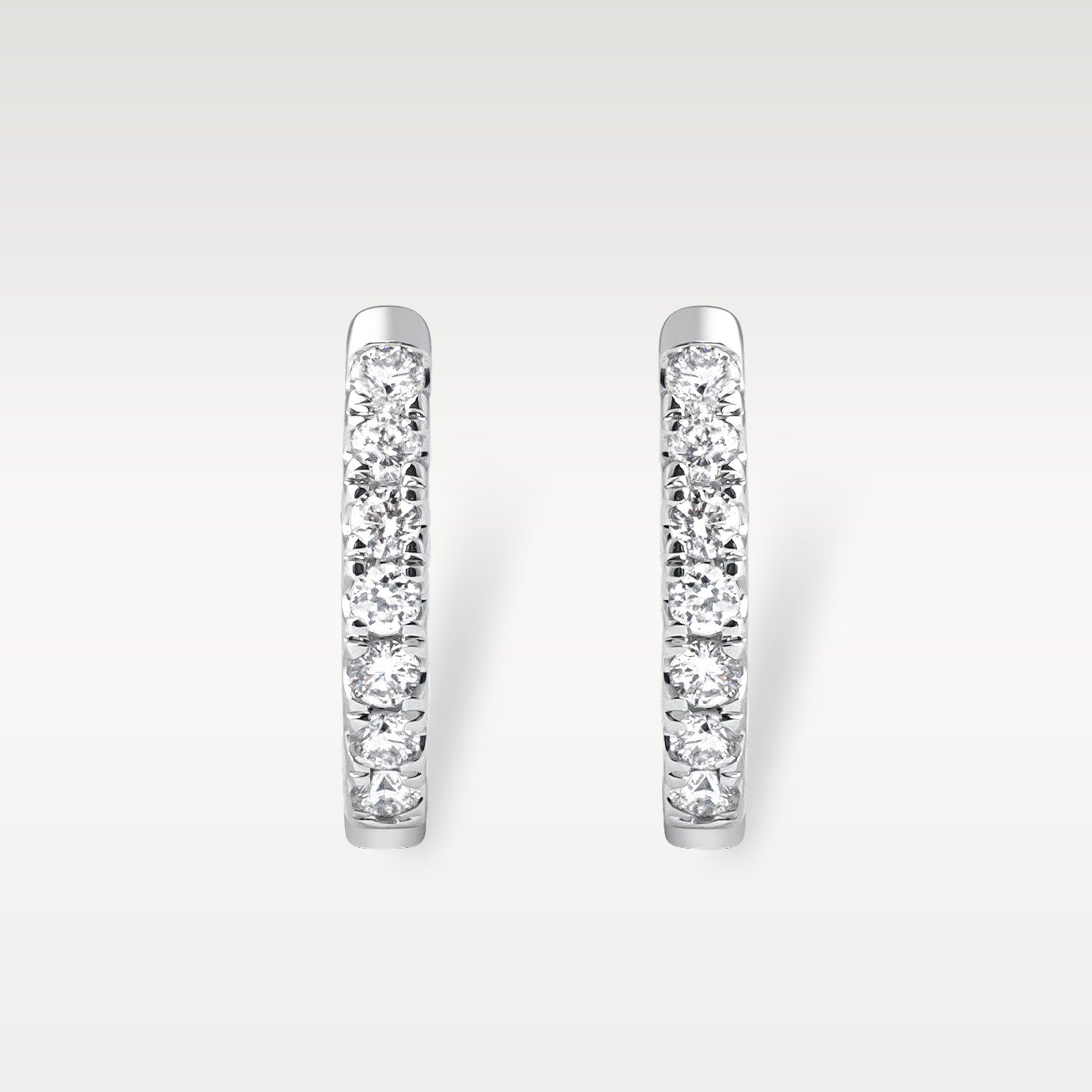 White Gold Diamond Huggie Hoop Earrings | Noah's Fine Jewelry Dallas