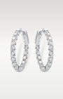 White Gold Inside Out Diamond Pave Hoop Earrings | Noah's Fine Jewelry Dallas