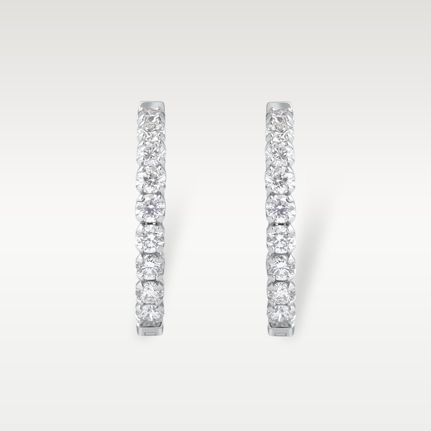 White Gold Inside Out Diamond Pave Hoop Earrings | Noah's Fine Jewelry Dallas
