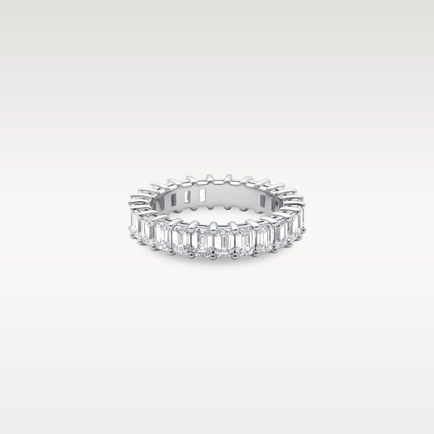 18k White Gold Emerald-Cut Diamond Eternity Band | Noah's Fine Jewerly TX