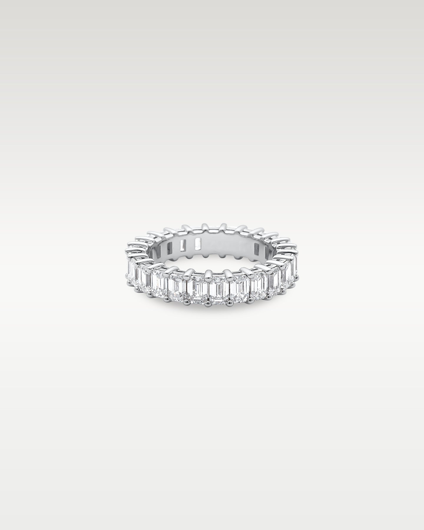 18k White Gold Emerald-Cut Diamond Eternity Band | Noah's Fine Jewerly TX