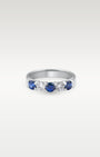 14k White Gold Five Stone Sapphire Diamond Ring | Noah's Fine Jewelry Frisco