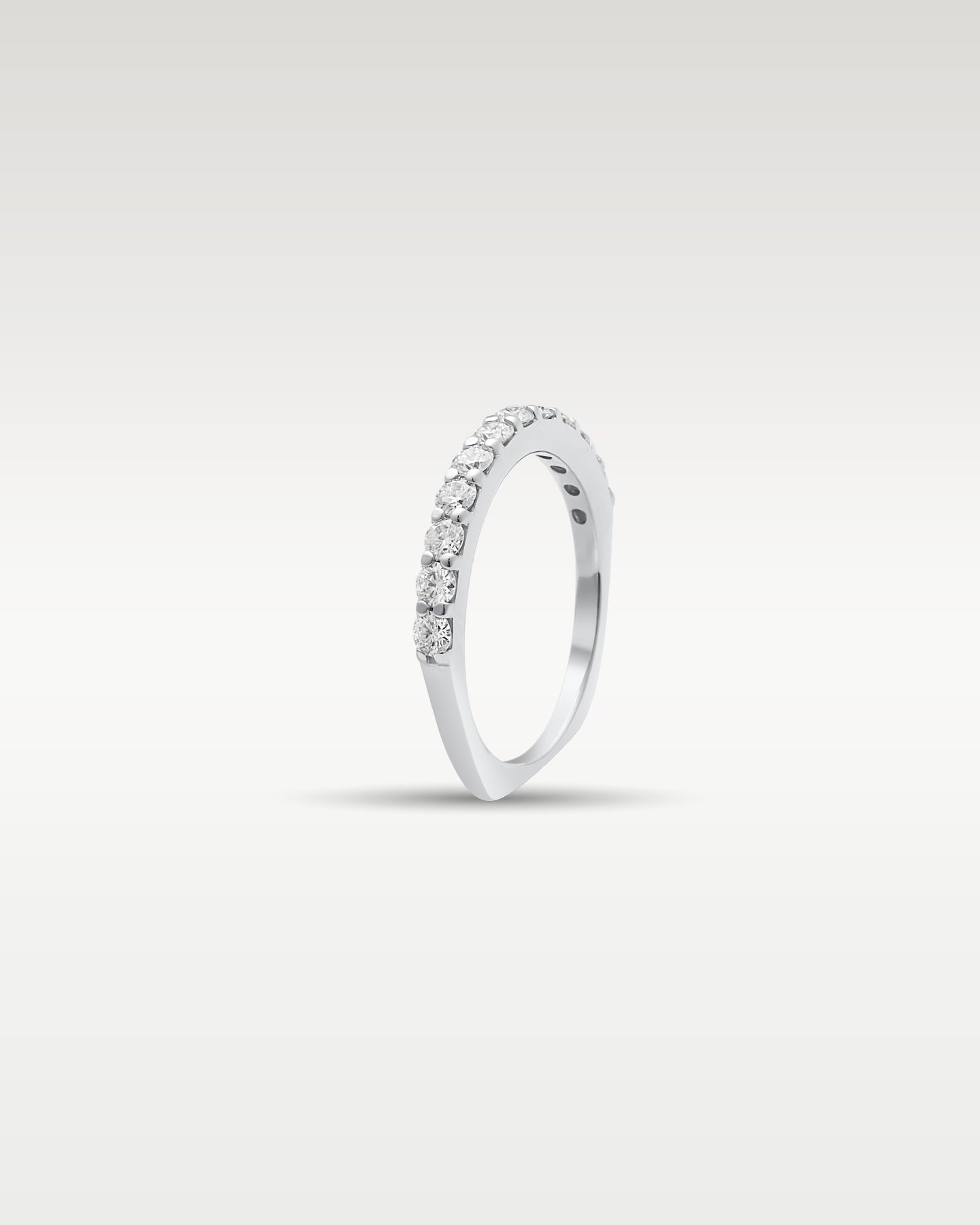 White Gold Half Coverage Round Diamond Ring Band | Noah's Fine Jewelry Frisco