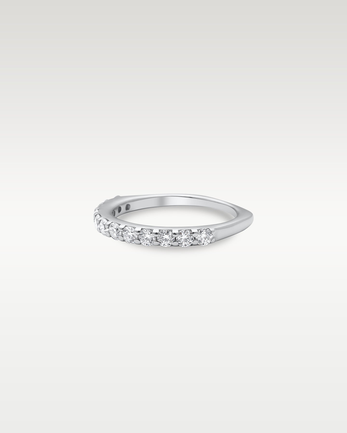 White Gold Half Coverage Round Diamond Ring Band | Noah's Fine Jewelry Frisco