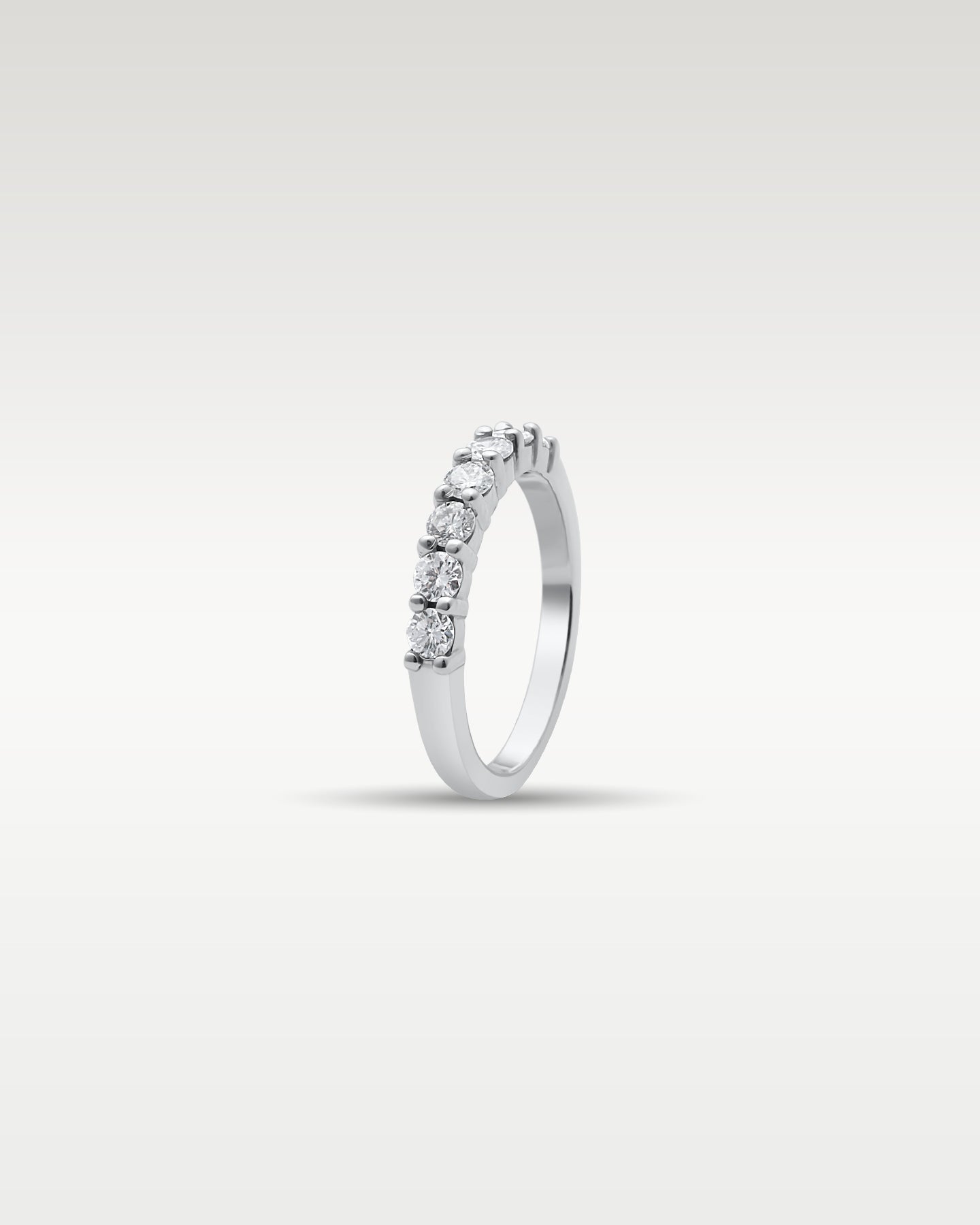 14k White Gold Half Eternity Diamond Ring | Noah's Fine Jewelry Frisco Texas