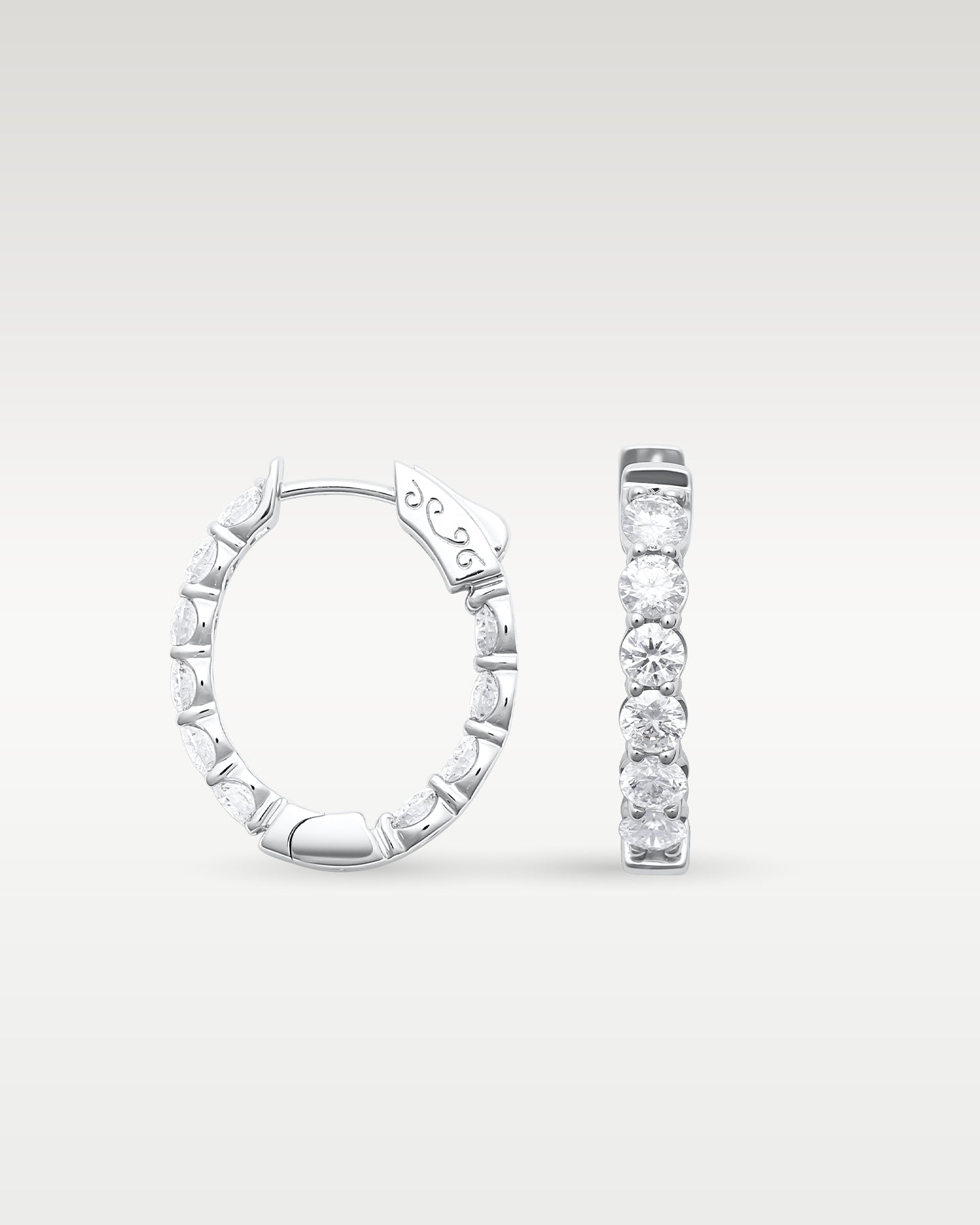 14K Gold Inside Out Diamond Hoop Earrings | Noahs Fine Jewelry & Watches
