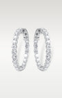White Gold Inside Out Diamond Hoop Earrings | Noah's Fine Jewelry Dallas