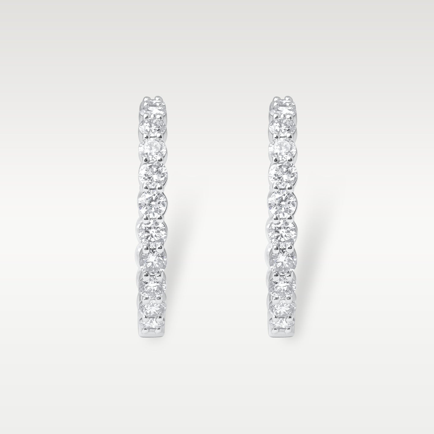 White Gold Inside Out Diamond Hoop Earrings | Noah's Fine Jewelry Dallas