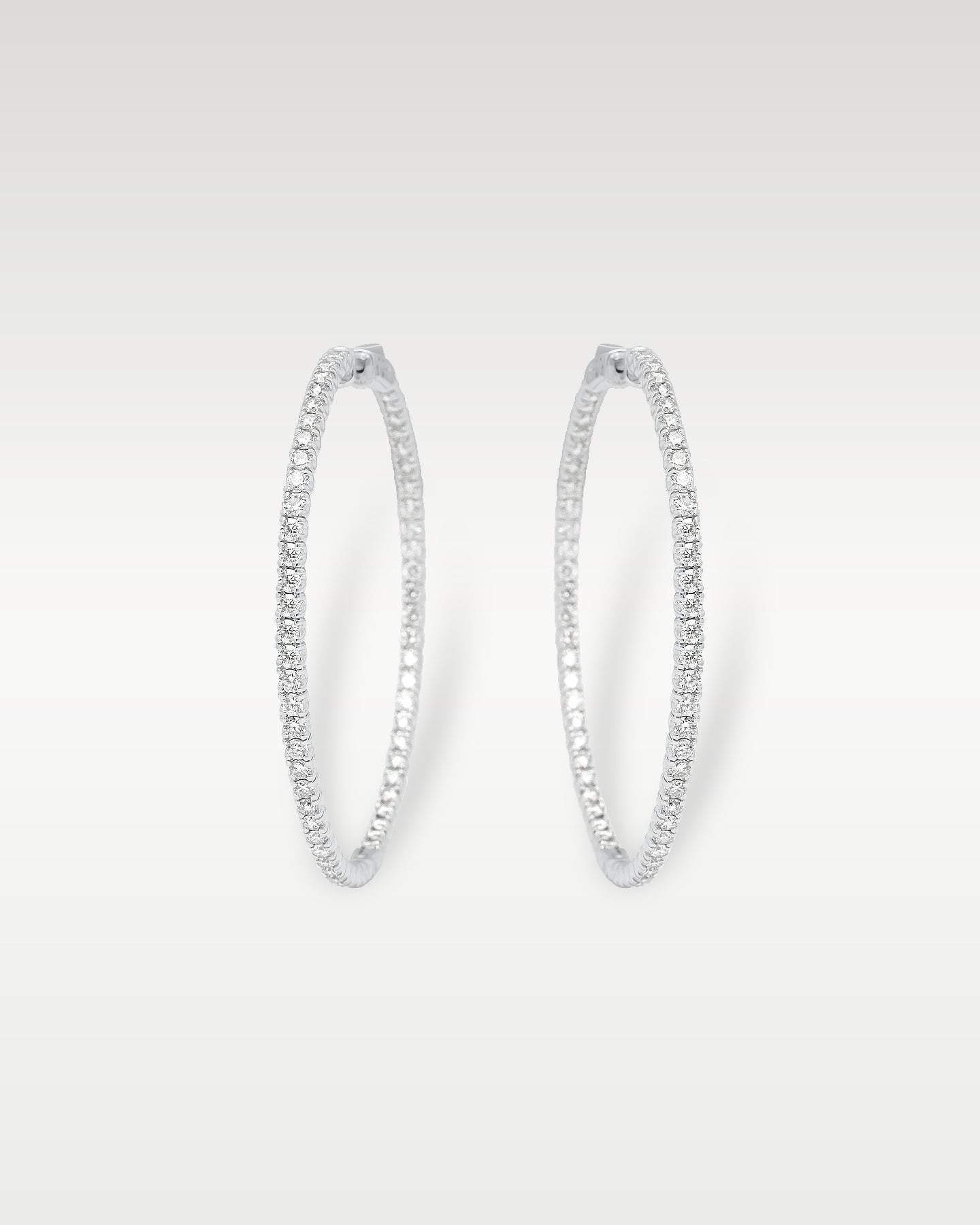 White Gold Inside Out Diamond Hoop Earrings | Noah's Fine Jewelry Dallas