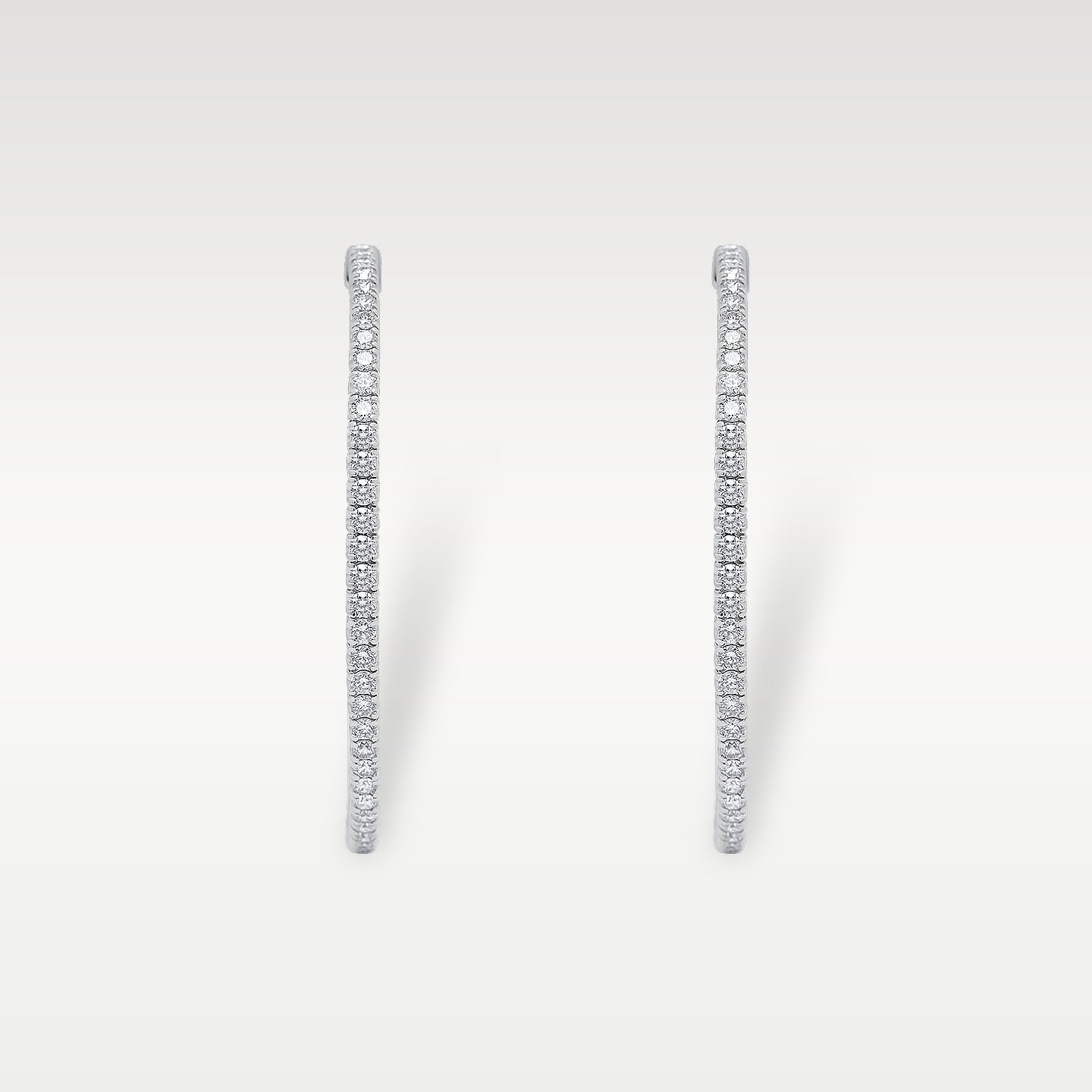 White Gold Inside Out Diamond Hoop Earrings | Noah's Fine Jewelry Dallas