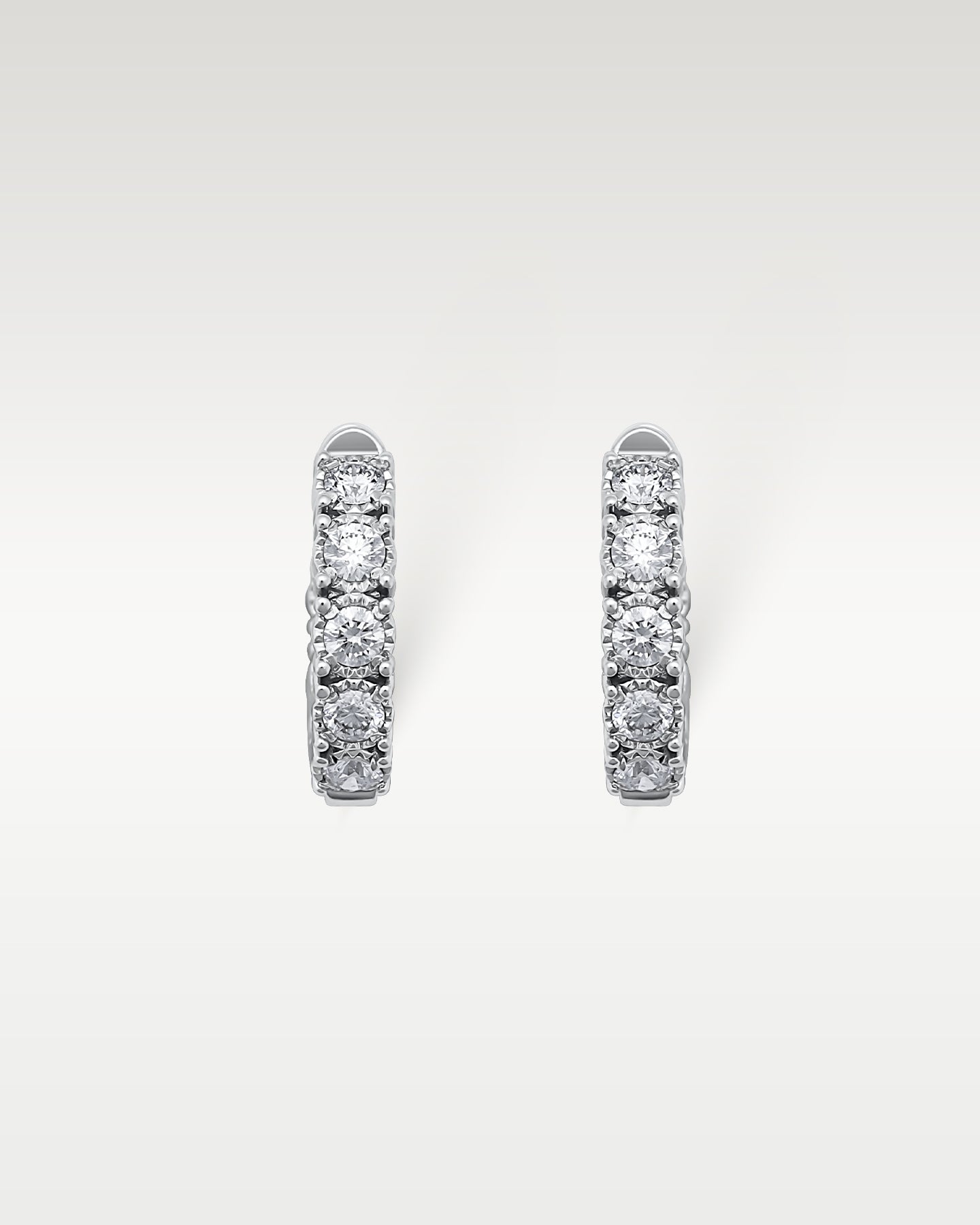 Milgrain Inside Out Diamond Huggie Hoops | Noahs Fine Jewelry & Watches TX