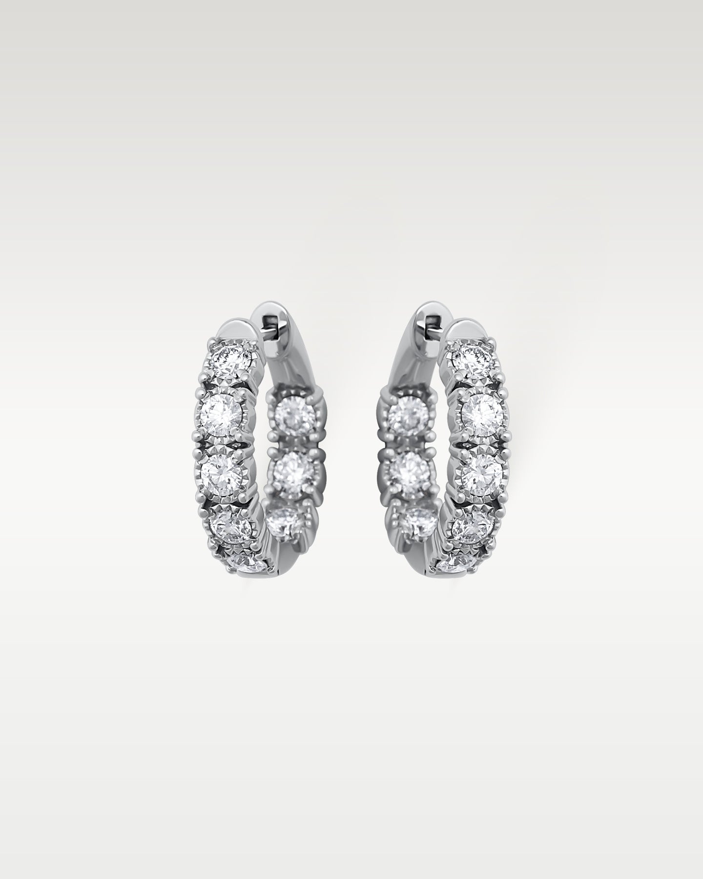 Milgrain Inside Out Diamond Huggie Hoops | Noahs Fine Jewelry & Watches TX