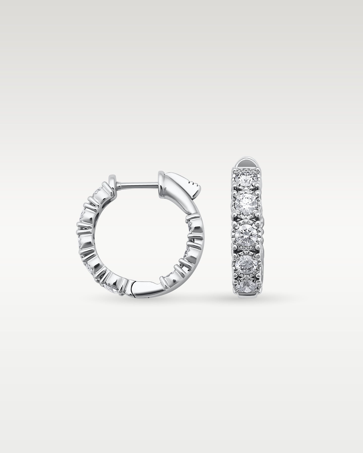 Milgrain Inside Out Diamond Huggie Hoops | Noahs Fine Jewelry & Watches TX