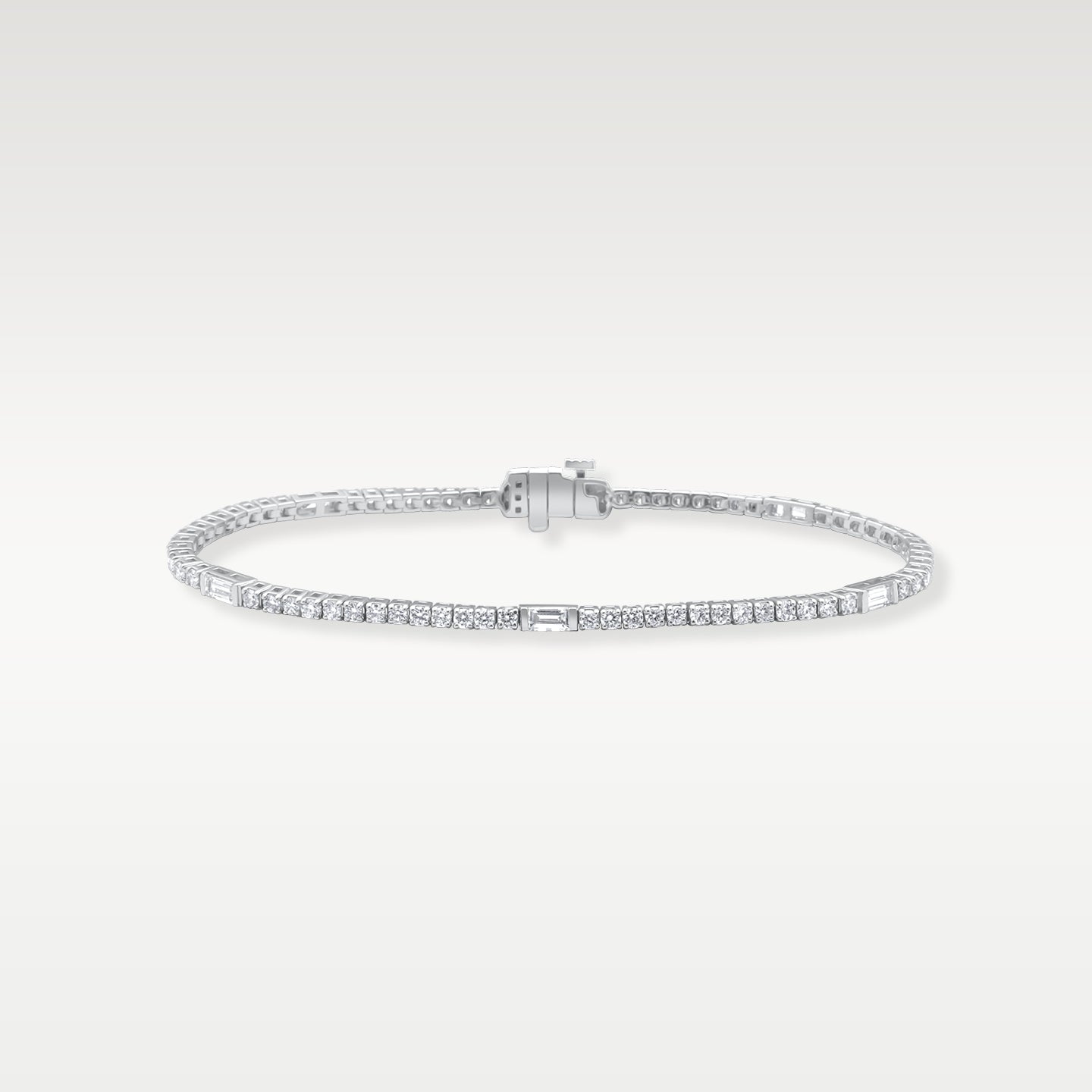 Gold Round and Baguette Diamond Tennis Bracelet | Noah's Fine Jewelry and Watches Dallas