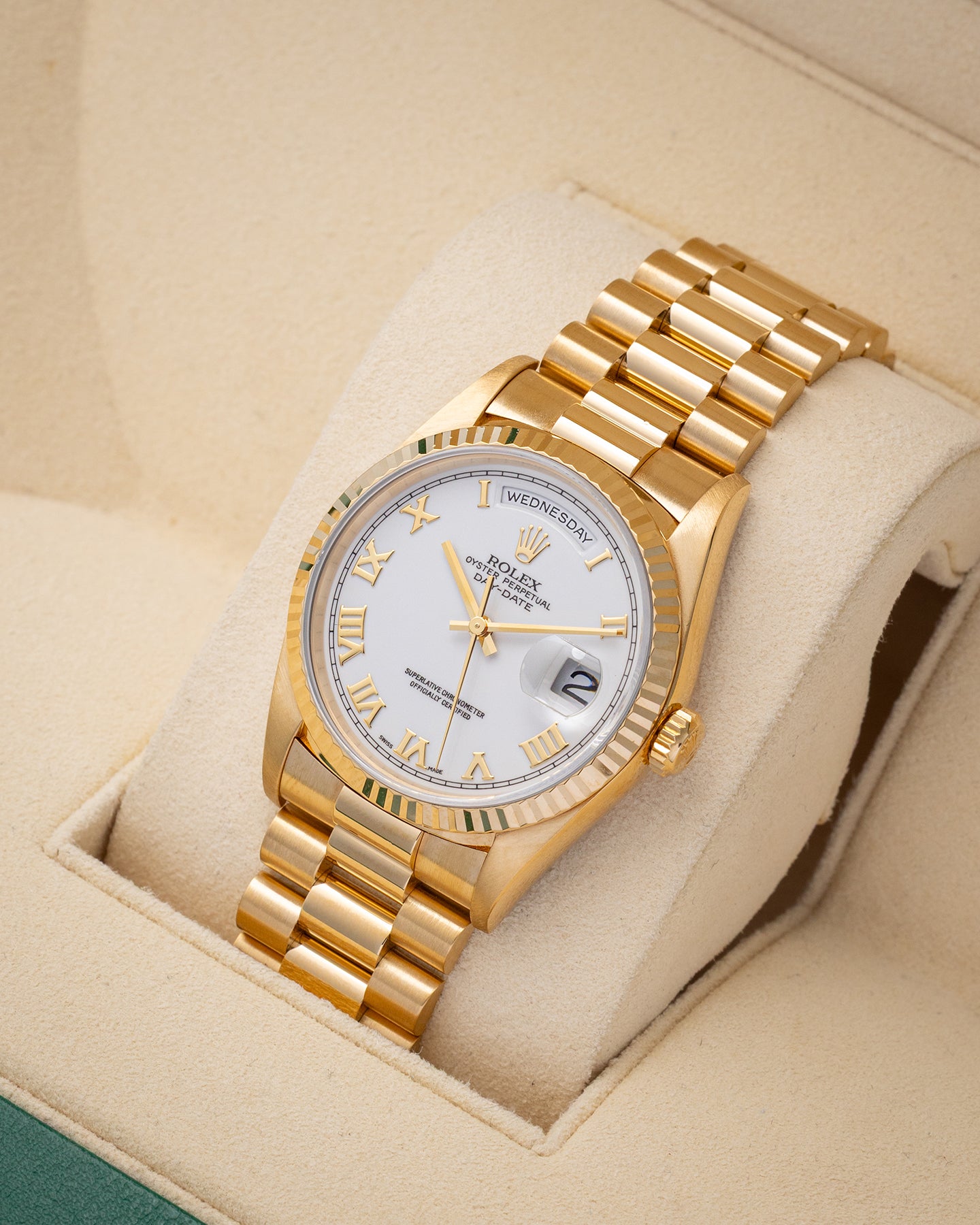 Rolex Day-Date White Roman 18238 1996 – Noah's Fine Watches & Jewelry
