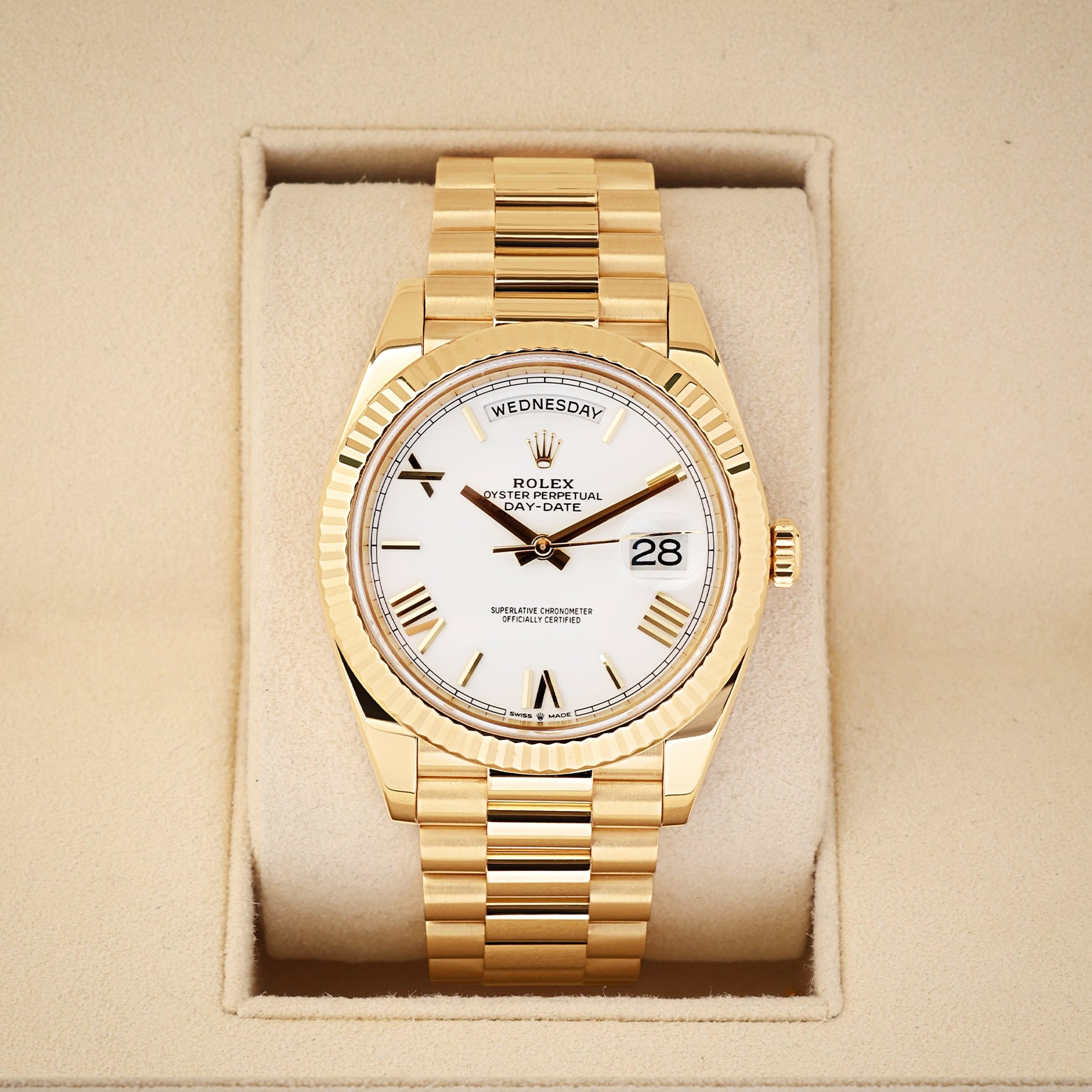 Yellow Gold Rolex Day-Date 40 228238 | Noah's Fine Watches Dallas